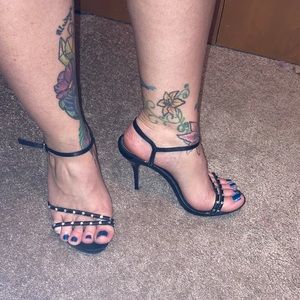 Black strappy stilettos